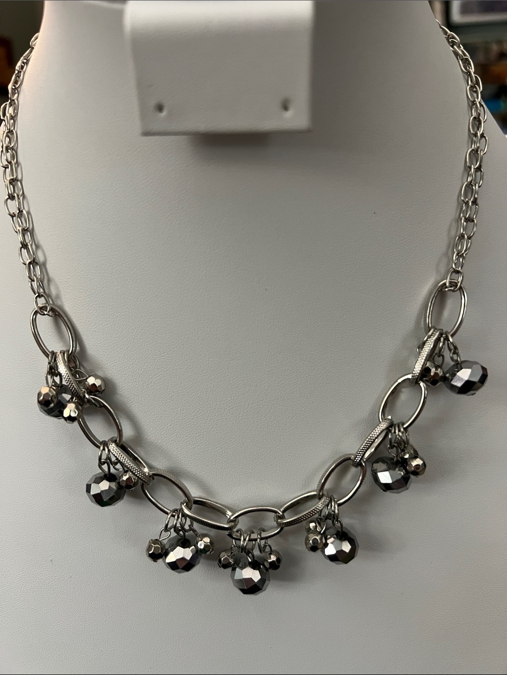 Paparazzi Silver-Tone Faceted Bead Charm Necklace - Women Jewelry